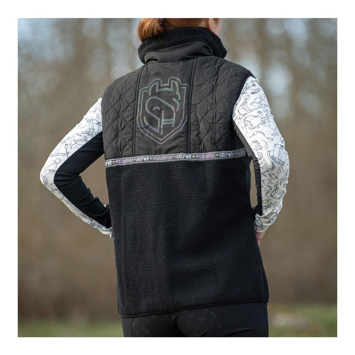 Soulhorse Teddyfleece Weste Black Unicorn