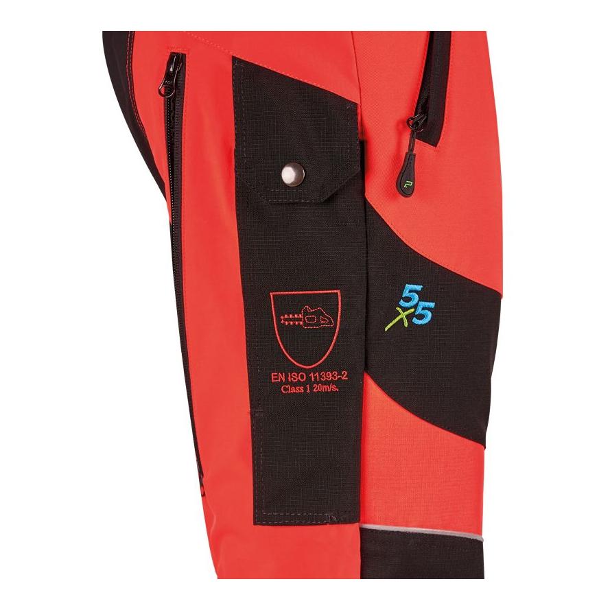 PSS X-treme Breeze Schnittschutzhose EN20471 neonrot/schwarz