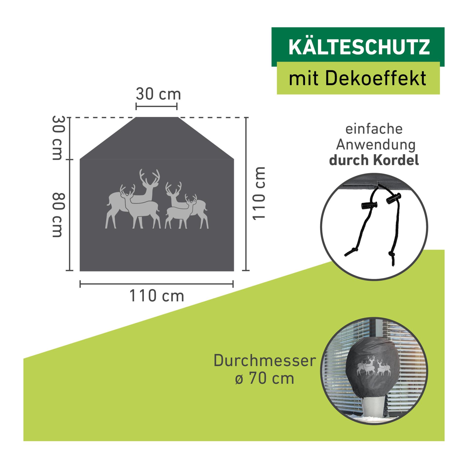 Windhager Winter-Deko-Vlieshaube PROTECT Hirsche