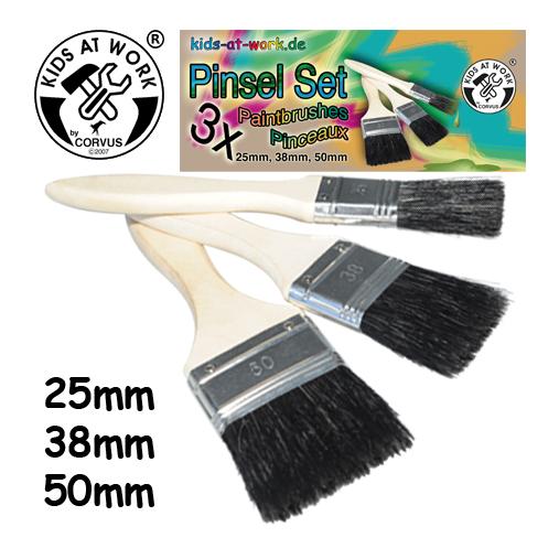 Corvus Lot de 3 pinceaux