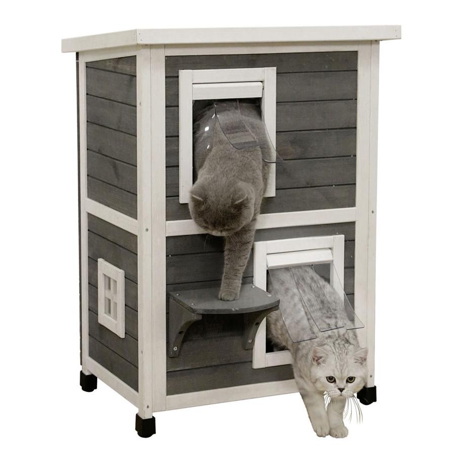 Kerbl Pet Katzenhaus Family - grau/weiss