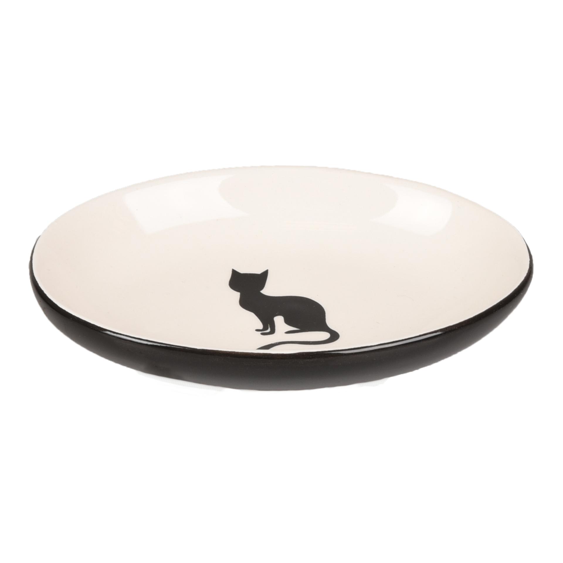FLAMINGO Futter-und Trinknapf Nala oval Weiss/Schwarz