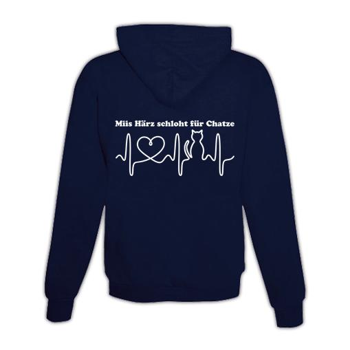 JoyLine Hoodie mit Zipper Katzen Herz Unisex