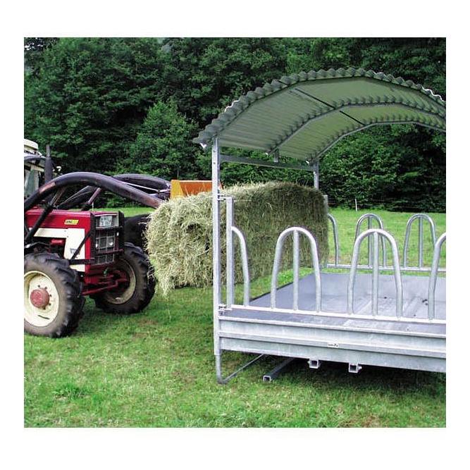 Kerbl Viereckraufe mit Palisadenfressgitter