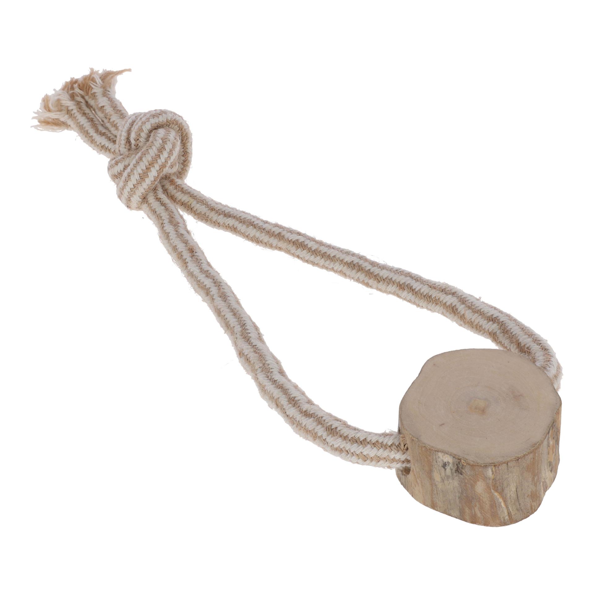 Kerbl Pet Jouet à lancer, jute/laine d'arbre, avec bois de caféier