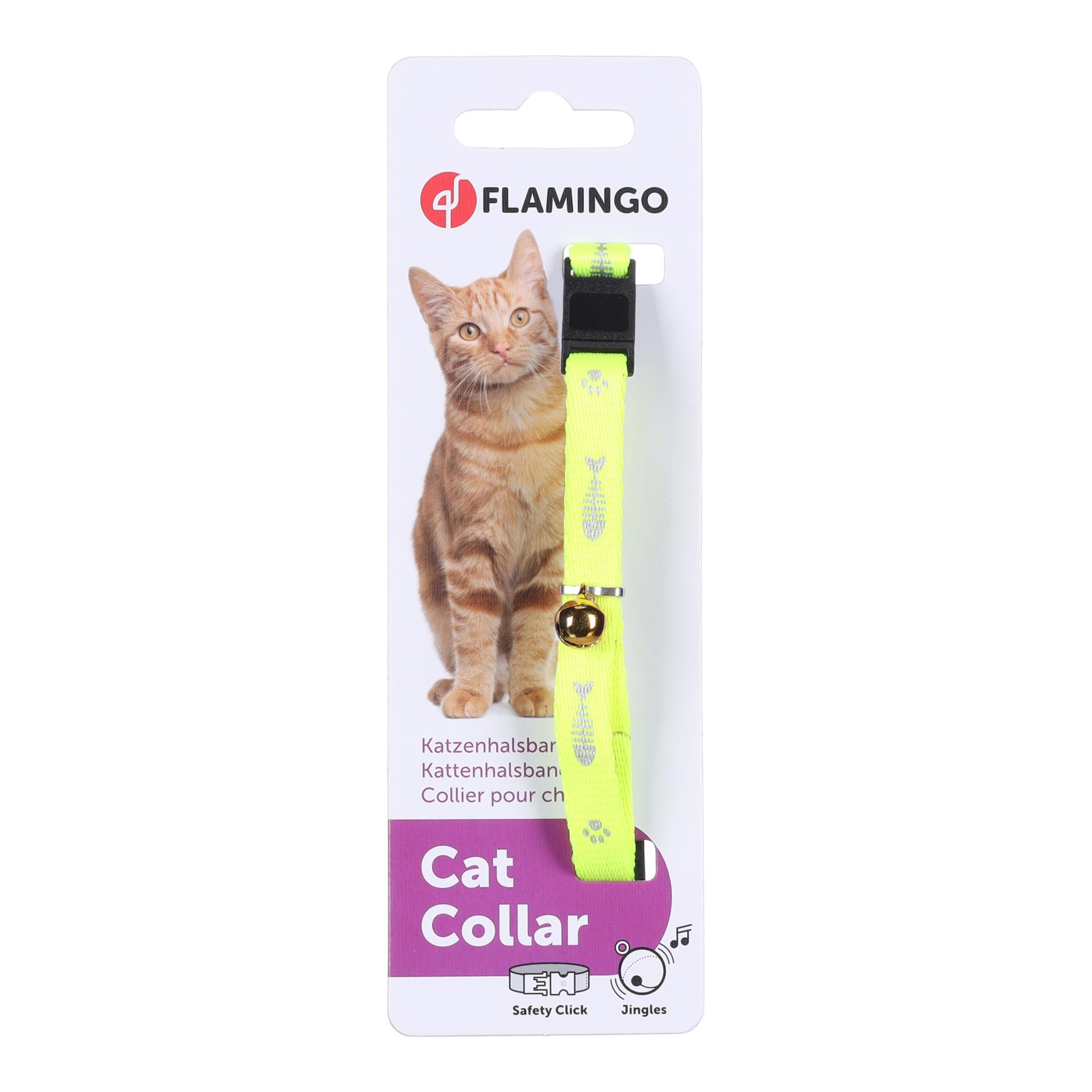 FLAMINGO Katzen Halsband Ziggi Fluo