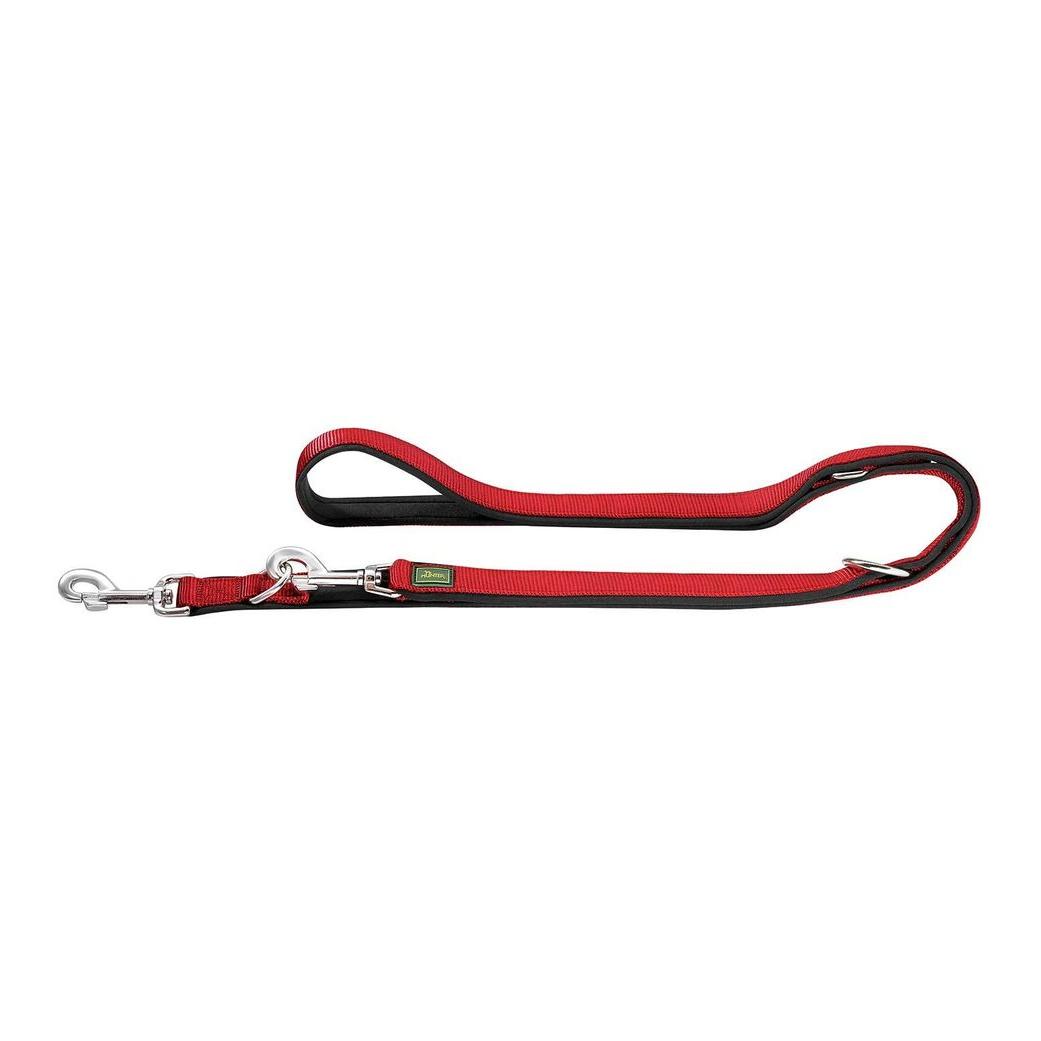 Hunter Laisse réglable néoprène/nylon - rouge/noir