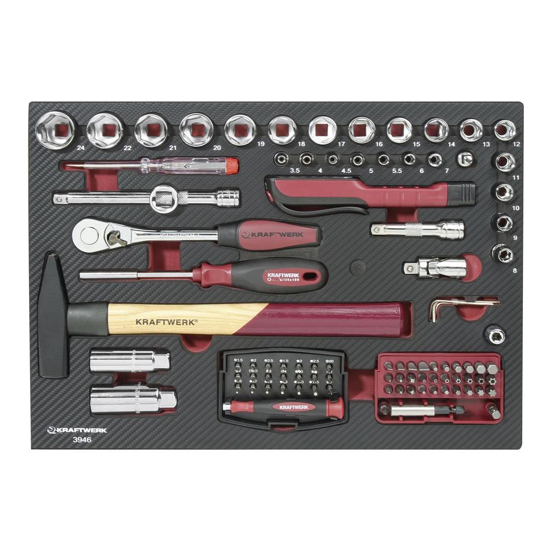 Kraftwerk Caisse à outils professionnelle en aluminium - 151 pièces