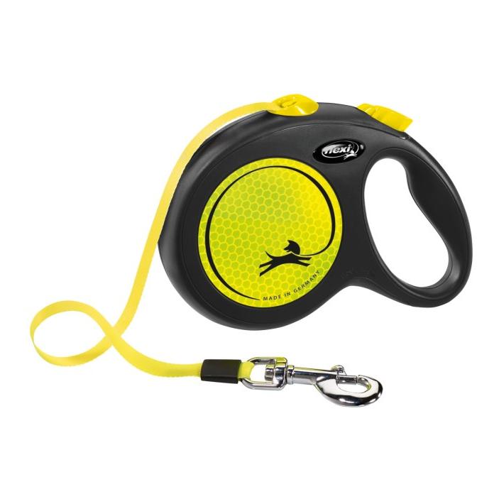 Flexi New Classic NEON Auszugsleine - schwarz/gelb