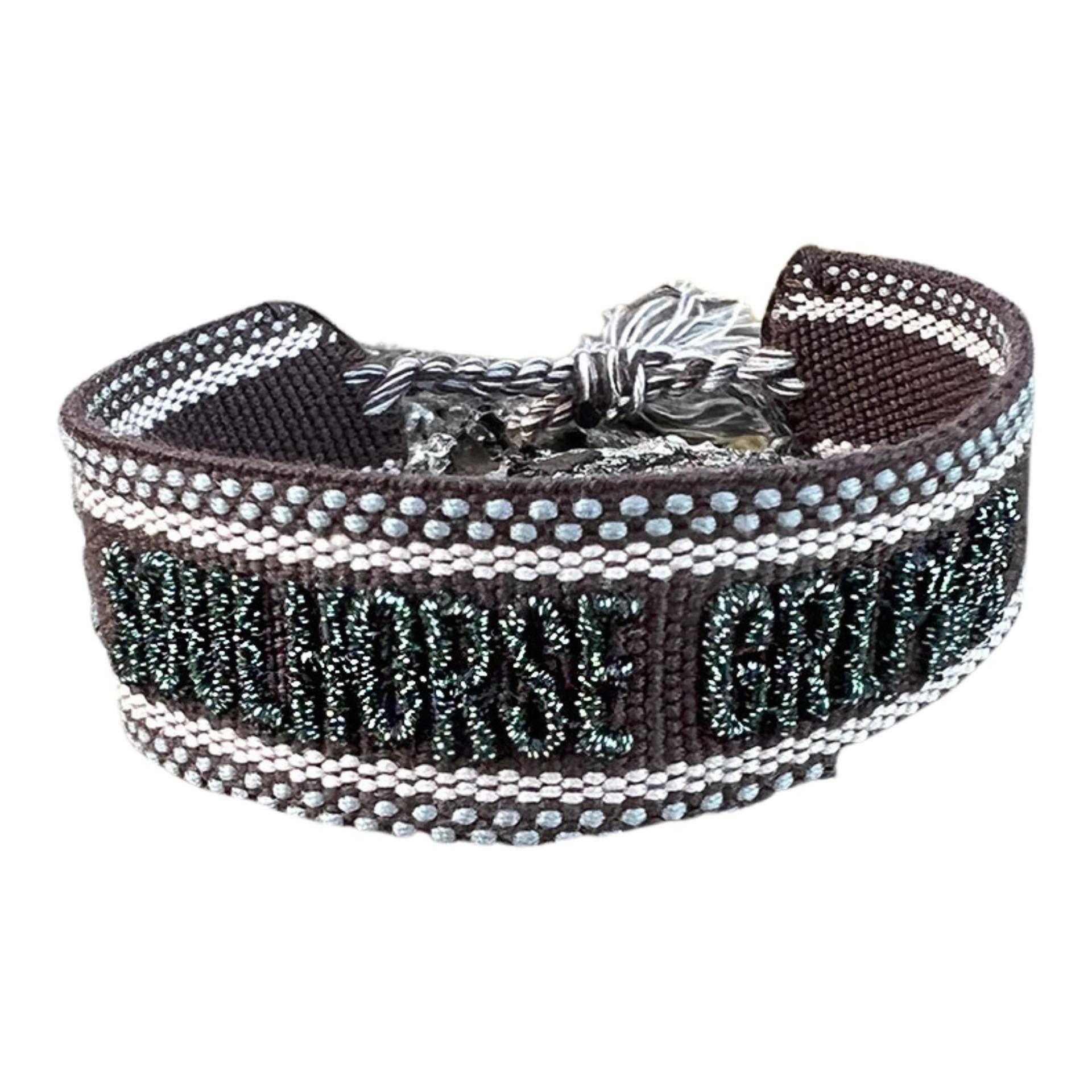 Stoffarmband "Soulhorse GRLPWR" Braun