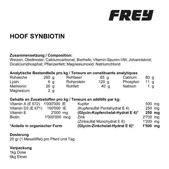 Frey Zusatzfutter Hoof Synbiotin 1kg