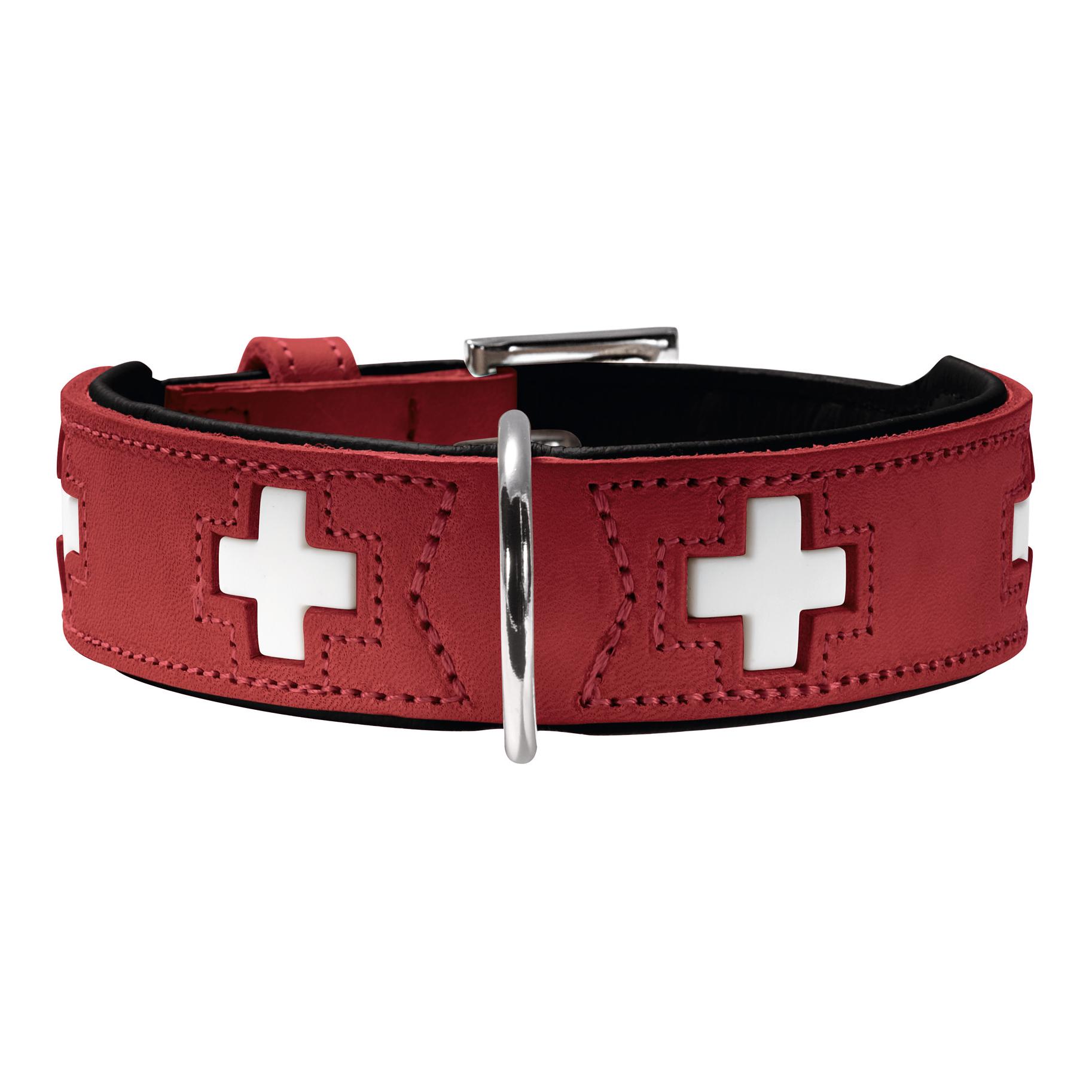 Hunter Halsband Swiss Echtleder - rot