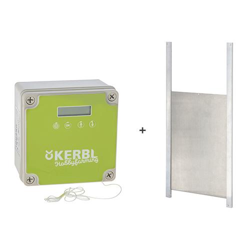 Kerbl Hobbyfarming Hühnertür inkl. Schiebetür 220 x 330 mm Grau