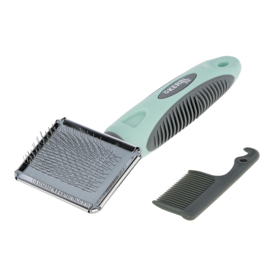 Kerbl Pet Softzupfbürste - türkis/grau