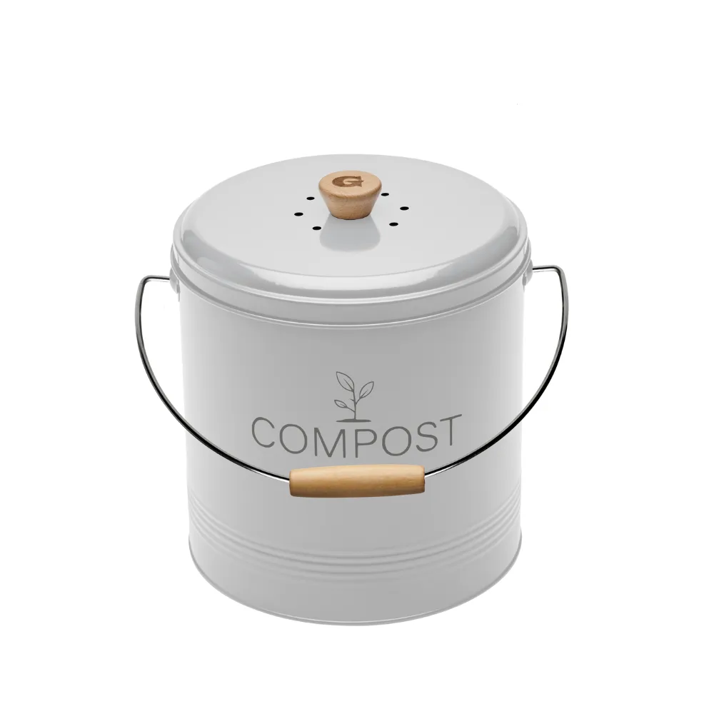 Guillouard Runder Komposteimer 4,5 l – mit Filter und 3 l Kunststoffeimer