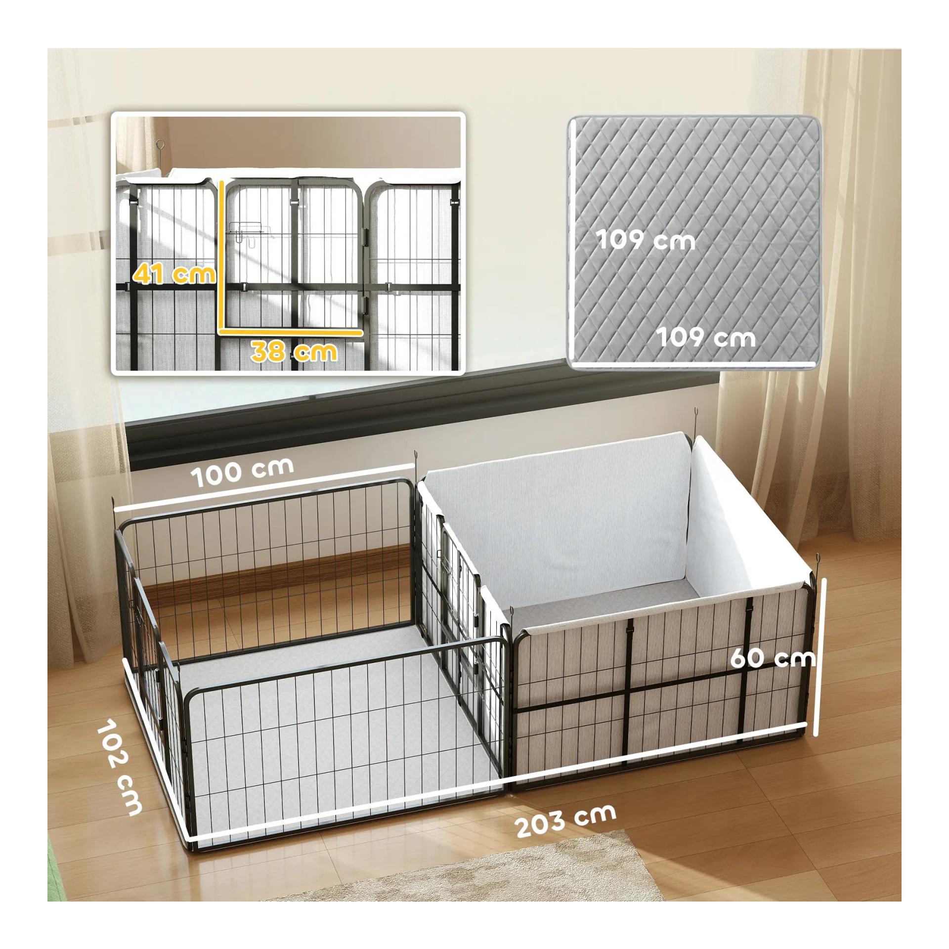 Mainer Cage de mise bas avec espace d'exercice et tapis lavable
