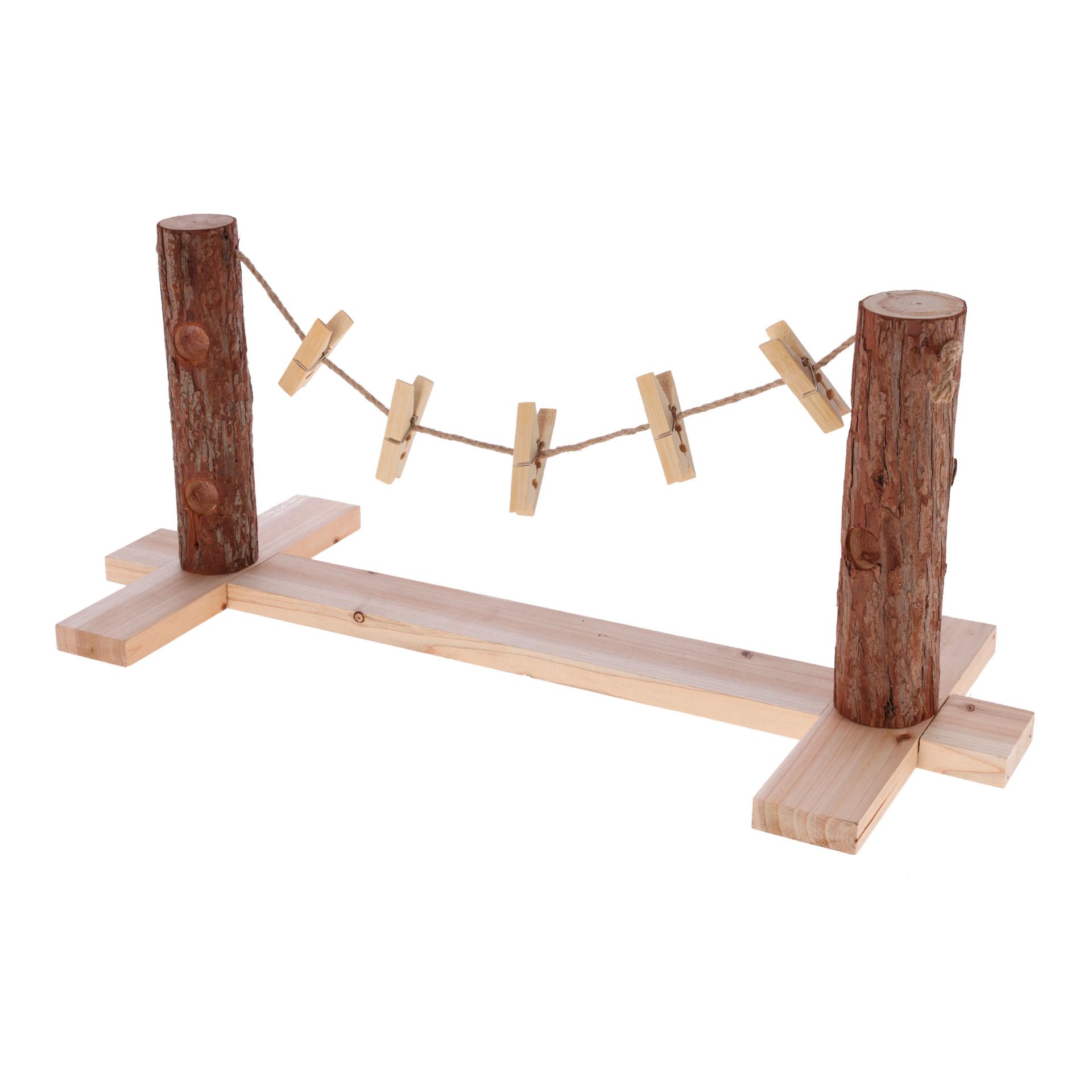 Kerbl Pet Kaninchen Futterleine mit 5 Clips Holz